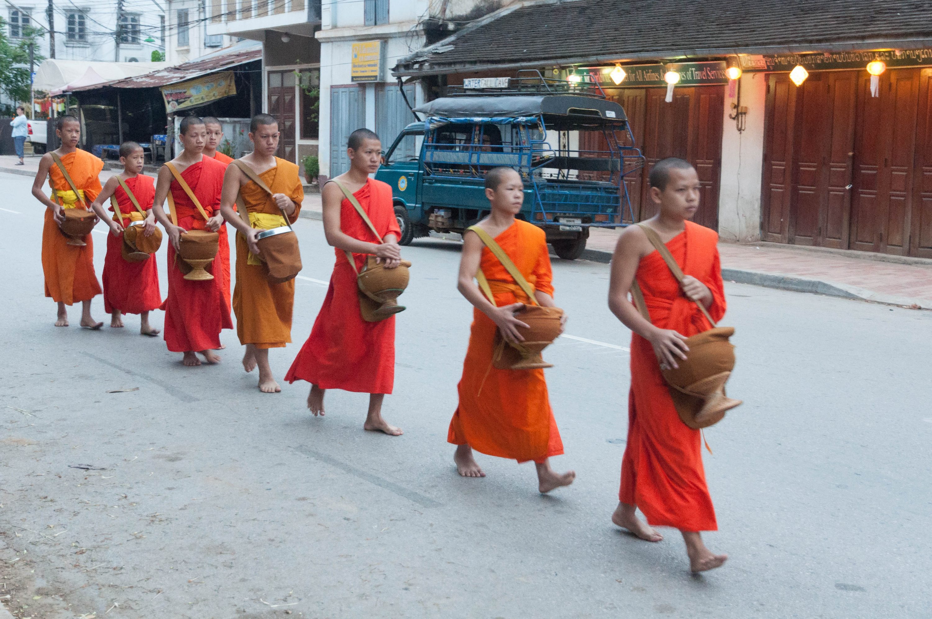 Tak Bat and road to Nong Khiaw